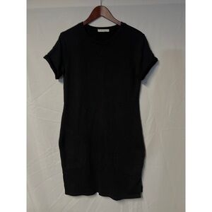 Athleta Black Cuffed Sleeve Mini Dress